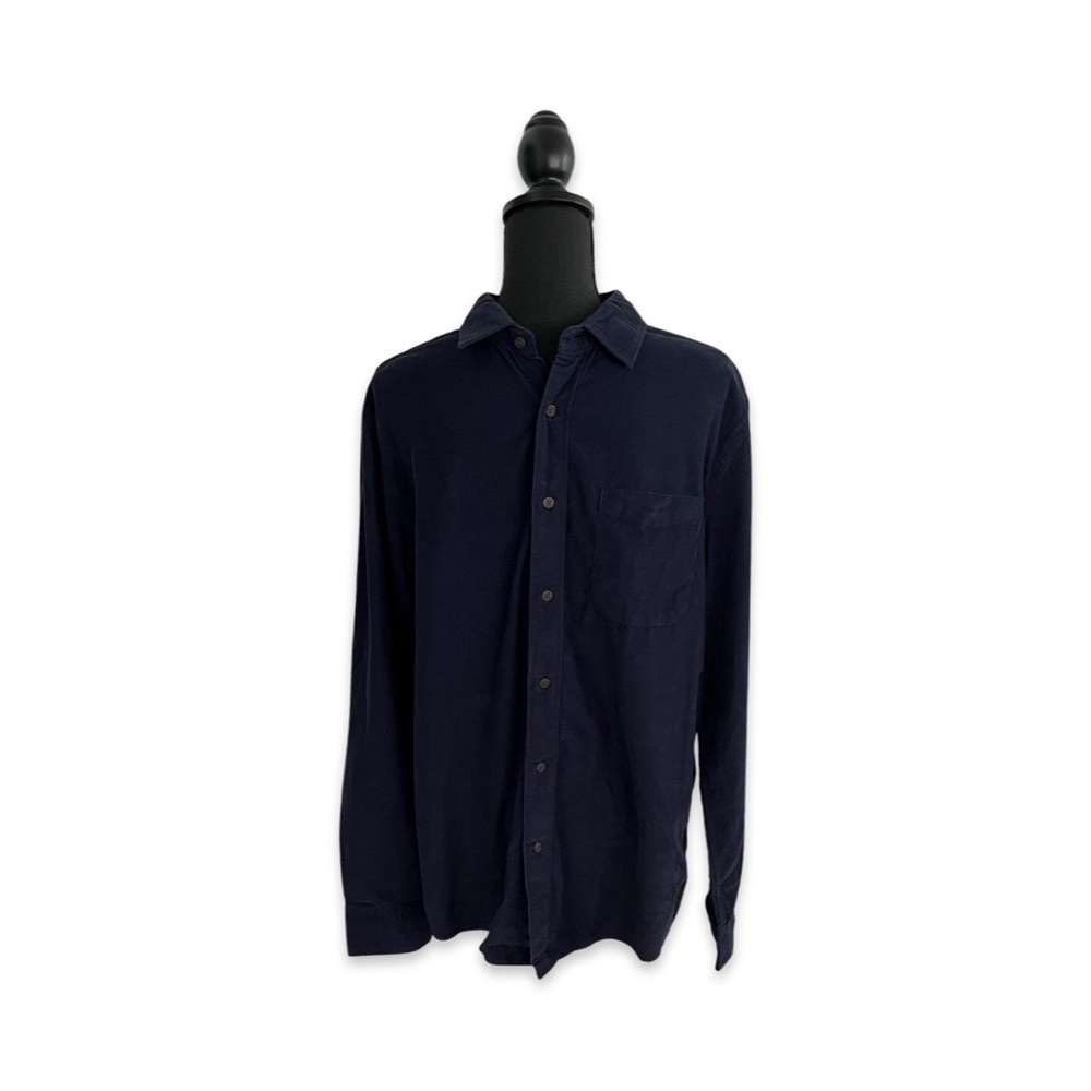NWT Faherty Navy Stretch Corduroy Shirt Sz L